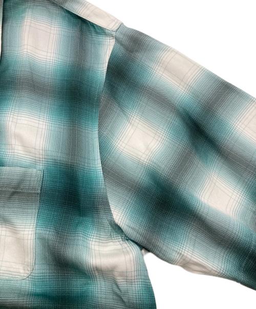 HOUSTON（ヒューストン）HOUSTON (ヒューストン) OMBRE CHECK S/S SHIRT グリーン×ホワイト サイズ:XLの古着・服飾アイテム
