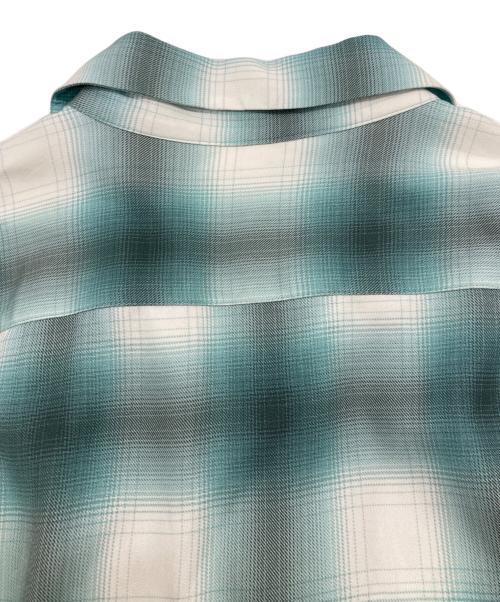 HOUSTON（ヒューストン）HOUSTON (ヒューストン) OMBRE CHECK S/S SHIRT グリーン×ホワイト サイズ:XLの古着・服飾アイテム