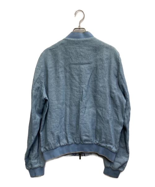 MOORER（ムーレー）MOORER (ムーレー) SORANO-HR リネン ボンバージャケット ブルー サイズ:50の古着・服飾アイテム