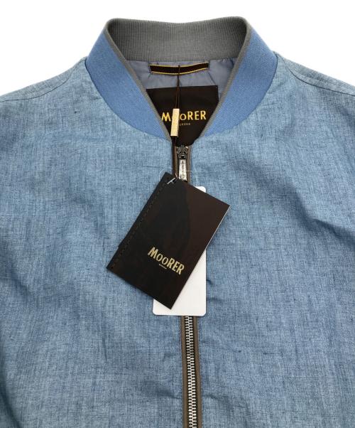 MOORER（ムーレー）MOORER (ムーレー) SORANO-HR リネン ボンバージャケット ブルー サイズ:50の古着・服飾アイテム