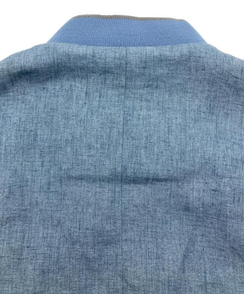 MOORER（ムーレー）MOORER (ムーレー) SORANO-HR リネン ボンバージャケット ブルー サイズ:50の古着・服飾アイテム