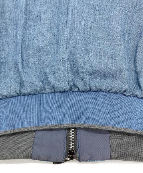 MOORER（ムーレー）MOORER (ムーレー) SORANO-HR リネン ボンバージャケット ブルー サイズ:50の古着・服飾アイテム