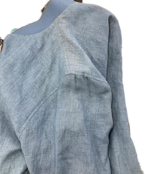 MOORER（ムーレー）MOORER (ムーレー) SORANO-HR リネン ボンバージャケット ブルー サイズ:50の古着・服飾アイテム