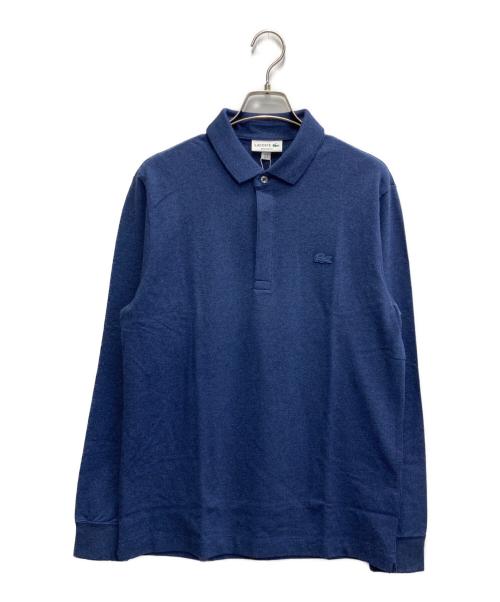 LACOSTE（ラコステ）LACOSTE (ラコステ) 比翼フロントロングスリーブポロシャツ ネイビー サイズ:size4 未使用品の古着・服飾アイテム