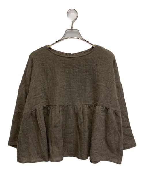 BEARDSLEY（ビアズリー）BEARDSLEY (ビアズリー) ウールボイルギャザー ブラウン サイズ:FREEの古着・服飾アイテム