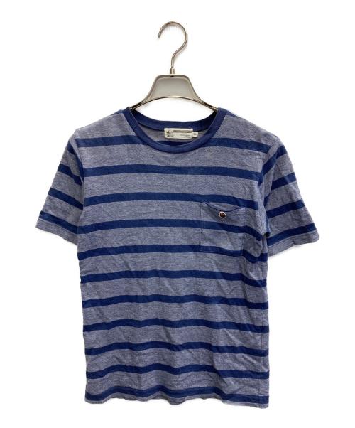 A BATHING APE（アベイシングエイプ）A BATHING APE (アベイシングエイプ) ボーダーTシャツ ネイビー サイズ:Sの古着・服飾アイテム