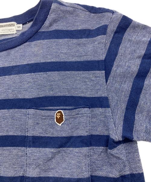 A BATHING APE（アベイシングエイプ）A BATHING APE (アベイシングエイプ) ボーダーTシャツ ネイビー サイズ:Sの古着・服飾アイテム