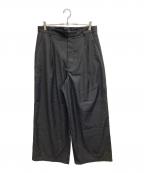 CAMPHOR WOODカンファーウッド）の古着「wide baggy rhinestone slacks」｜ブラック