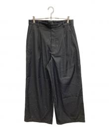 CAMPHOR WOOD（カンファーウッド）の古着「wide baggy rhinestone slacks」｜ブラック