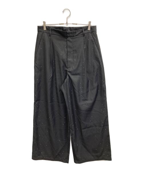 CAMPHOR WOOD（カンファーウッド）Camphor wood (カンファーウッド) wide baggy rhinestone slacks ブラック サイズ:Lの古着・服飾アイテム