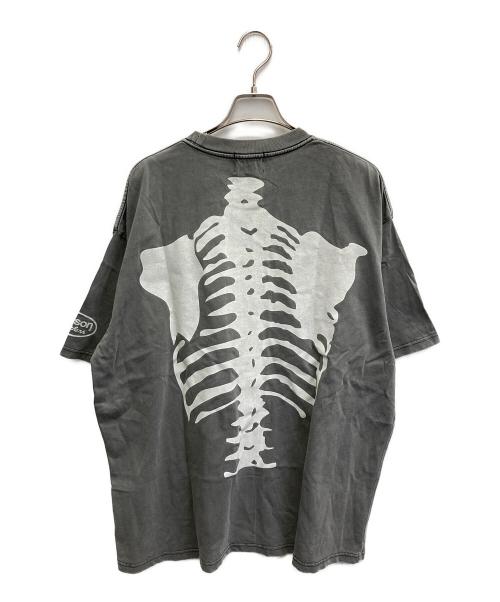 VANSON（バンソン）VANSON (バンソン) SKELTON BONES-Pigment Dyed Tee グレー サイズ:Mの古着・服飾アイテム