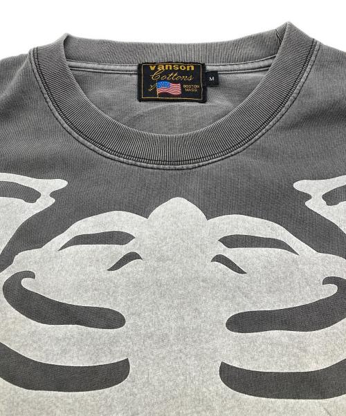 VANSON（バンソン）VANSON (バンソン) SKELTON BONES-Pigment Dyed Tee グレー サイズ:Mの古着・服飾アイテム