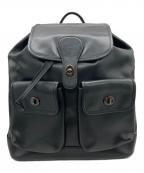 COACHコーチ）の古着「レザーヘリテージバックパック」｜ブラック