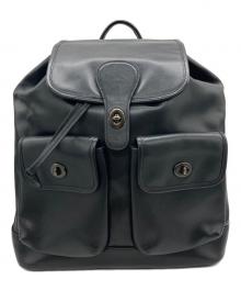 COACH（コーチ）の古着「レザーヘリテージバックパック」｜ブラック