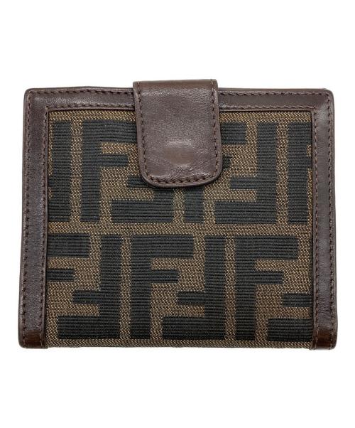 FENDI（フェンディ）FENDI (フェンディ) ズッカ柄2つ折り財布 ブラウンの古着・服飾アイテム