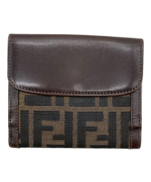 FENDI（フェンディ）FENDI (フェンディ) ズッカ柄2つ折り財布 ブラウンの古着・服飾アイテム