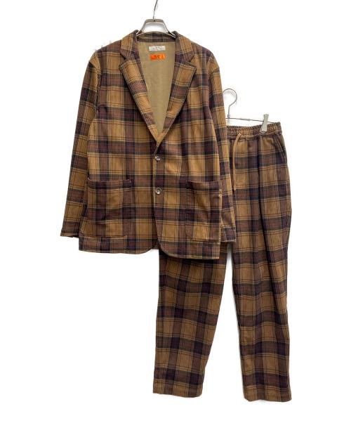 JOURNAL STANDARD relume（ジャーナルスタンダード レリューム）JOURNAL STANDARD relume (ジャーナルスタンダード レリューム) チェックセットアップ ブラウン サイズ:tops M、pt Sの古着・服飾アイテム
