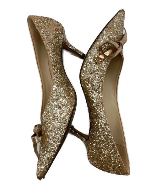 JIMMY CHOO（ジミーチュウ）JIMMY CHOO (ジミーチュウ) ROMY60 グリッターパンプス ベージュ サイズ:37の古着・服飾アイテム