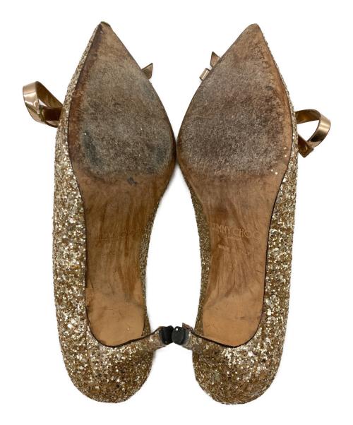 JIMMY CHOO（ジミーチュウ）JIMMY CHOO (ジミーチュウ) ROMY60 グリッターパンプス ベージュ サイズ:37の古着・服飾アイテム
