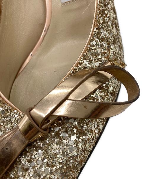 JIMMY CHOO（ジミーチュウ）JIMMY CHOO (ジミーチュウ) ROMY60 グリッターパンプス ベージュ サイズ:37の古着・服飾アイテム
