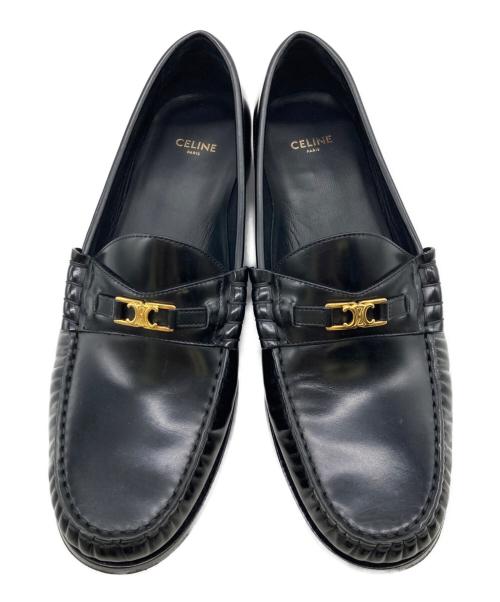 CELINE（セリーヌ）CELINE (セリーヌ) トリオンフ レザーローファー ブラック サイズ:41の古着・服飾アイテム