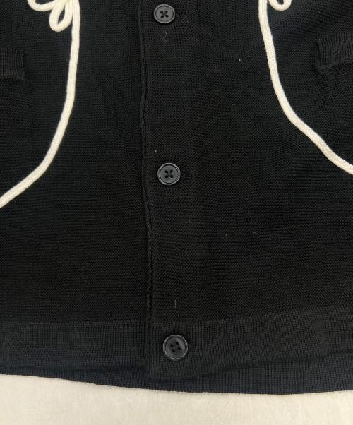 PENNEYS（ペニーズ）penneys (ペニーズ) ROPE EMB POLO CARDIGAN ブラック サイズ:Mの古着・服飾アイテム