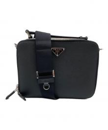PRADA（プラダ）の古着「ブリックサファリアーノレザーバッグ」｜ブラック
