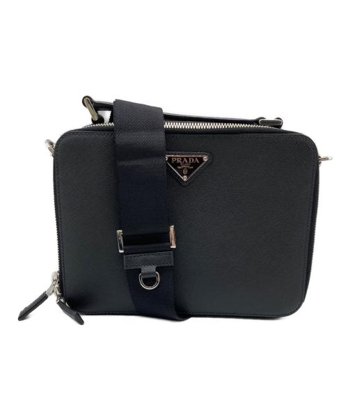 PRADA（プラダ）PRADA (プラダ) ブリックサファリアーノレザーバッグ ブラックの古着・服飾アイテム