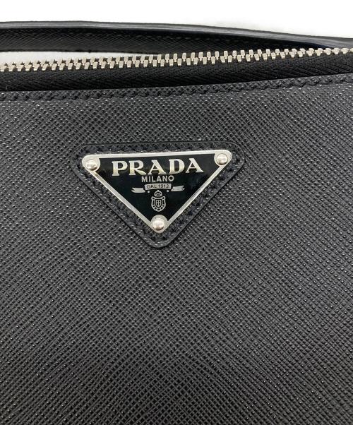 PRADA（プラダ）PRADA (プラダ) ブリックサファリアーノレザーバッグ ブラックの古着・服飾アイテム