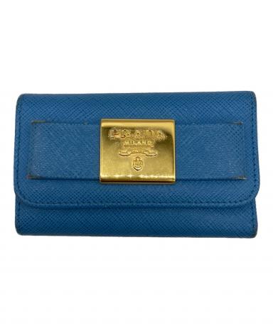 ✨新品未使用・箱保証書付き✨　PRADA キーケース　サフィアーノ　リボン　6連 中古・古着通販】PRADA (プラダ) サフィアーノリボン6連キーケース