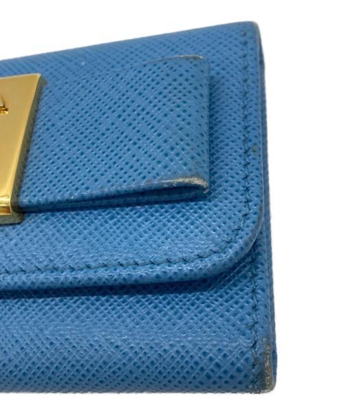 PRADA（プラダ）PRADA (プラダ) サフィアーノリボン6連キーケース ブルーの古着・服飾アイテム