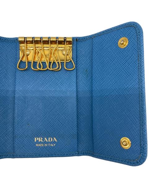 PRADA（プラダ）PRADA (プラダ) サフィアーノリボン6連キーケース ブルーの古着・服飾アイテム