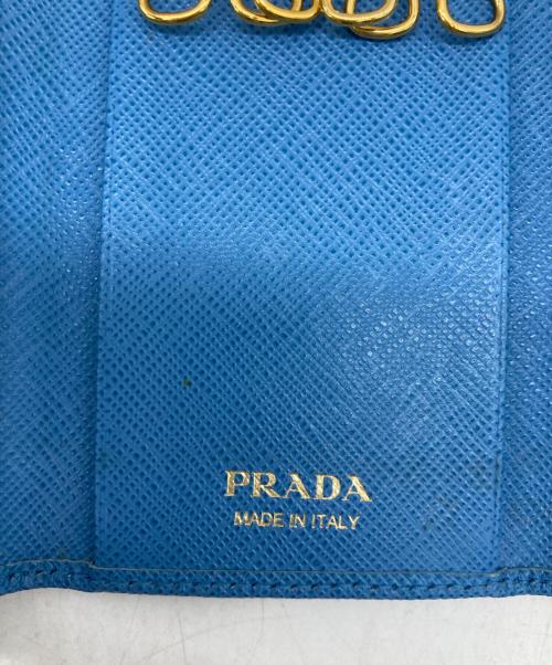 PRADA（プラダ）PRADA (プラダ) サフィアーノリボン6連キーケース ブルーの古着・服飾アイテム