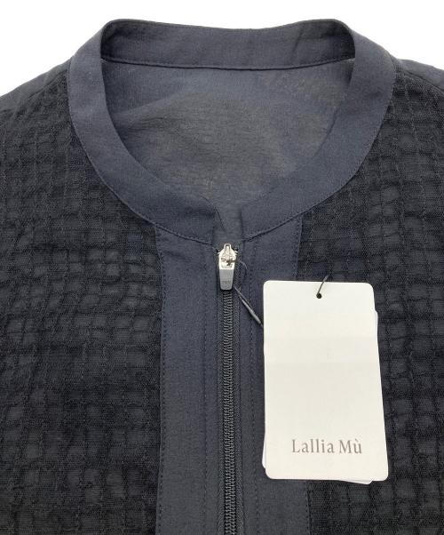 Lallia Mu（ラリア ムー）Lallia Mu (ラリア ムー) チェックレースネットブルゾン ブラック サイズ:38 未使用品の古着・服飾アイテム