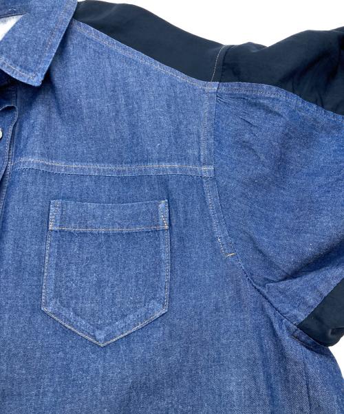 Lallia Mu（ラリア ムー）Lallia Mu (ラリア ムー) バルーンハーフスリーブデニムシャツ インディゴ サイズ:38の古着・服飾アイテム