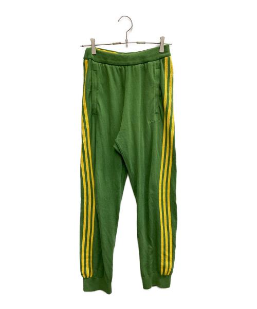 adidas Originals（アディダスオリジナル）adidas originals (アディダスオリジナル) WALES BONNER (ウェールズボナー) NEW KNIT TRACK PANT グリーン×イエロー サイズ:Mの古着・服飾アイテム