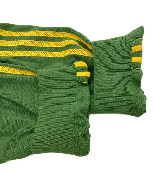 adidas Originals（アディダスオリジナル）adidas originals (アディダスオリジナル) WALES BONNER (ウェールズボナー) NEW KNIT TRACK PANT グリーン×イエロー サイズ:Mの古着・服飾アイテム