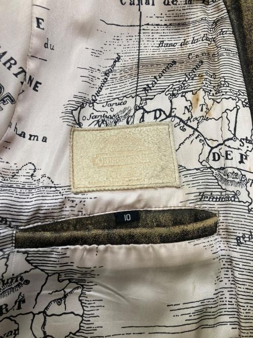 KINGS ROAD（キングスロード）KINGS ROAD (キングスロード) ヴィンテージレザーボンバージャケット ベージュ×ブラック サイズ:10の古着・服飾アイテム