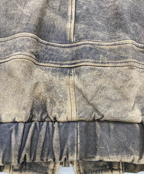 KINGS ROAD（キングスロード）KINGS ROAD (キングスロード) ヴィンテージレザーボンバージャケット ベージュ×ブラック サイズ:10の古着・服飾アイテム