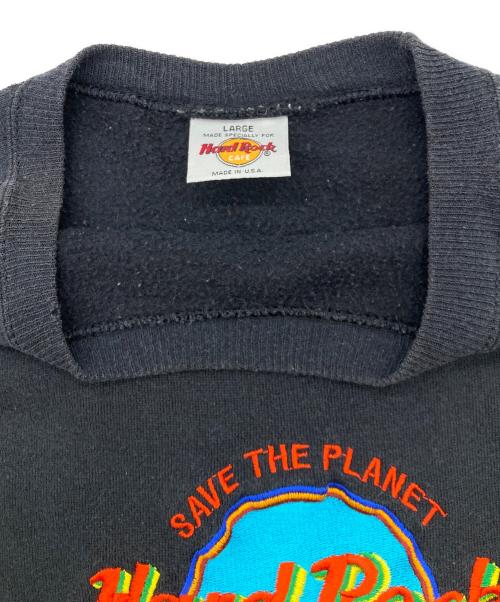 Hard Rock cafe（ハードロックカフェ）Hard Rock cafe (ハードロックカフェ) 刺繍スウェット ブラック サイズ:Lの古着・服飾アイテム
