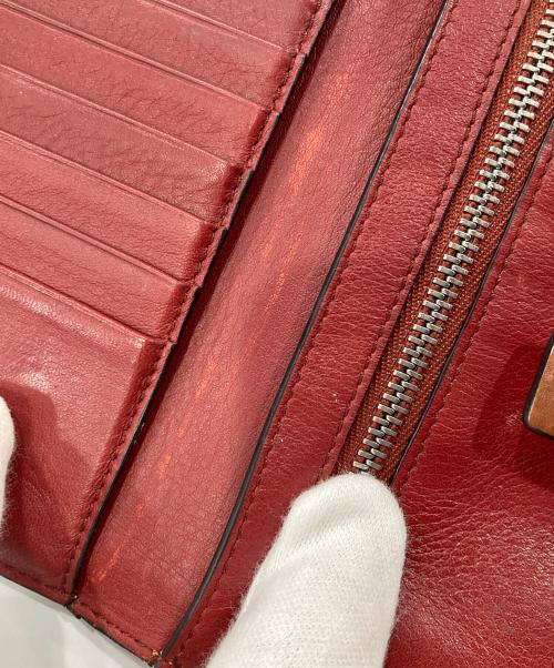 LOEWE（ロエベ）LOEWE (ロエベ) バーティカルウォレット ブラウン×レッドの古着・服飾アイテム