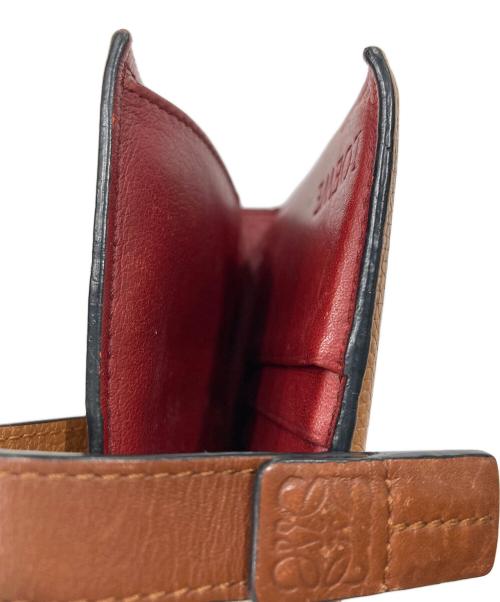 LOEWE（ロエベ）LOEWE (ロエベ) バーティカルウォレット ブラウン×レッドの古着・服飾アイテム