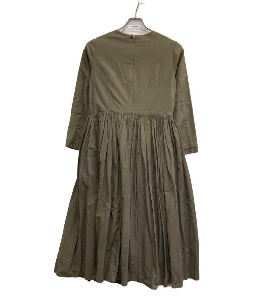 YAECA（ヤエカ）YAECA (ヤエカ) リネン混ギャザーワンピース オリーブ サイズ:Mの古着・服飾アイテム
