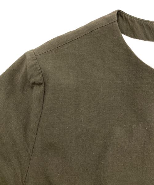 YAECA（ヤエカ）YAECA (ヤエカ) リネン混ギャザーワンピース オリーブ サイズ:Mの古着・服飾アイテム