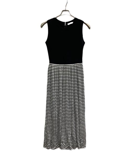 MaxMara（マックスマーラ）MaxMara (マックスマーラ) バイカラーノースリーブワンピース ブラック×ホワイト サイズ:J38の古着・服飾アイテム