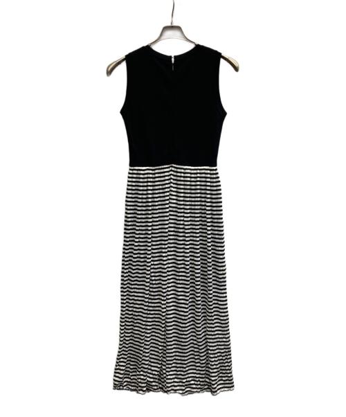 MaxMara（マックスマーラ）MaxMara (マックスマーラ) バイカラーノースリーブワンピース ブラック×ホワイト サイズ:J38の古着・服飾アイテム