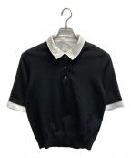 UNITED ARROWS TOKYOユナイテッドアローズトウキョウ）の古着「ポロコンビ 4WAY ニット」｜ホワイト×ブラック
