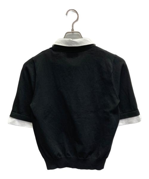 UNITED ARROWS TOKYO（ユナイテッドアローズトウキョウ）UNITED ARROWS TOKYO (ユナイテッドアローズトウキョウ) ポロコンビ 4WAY ニット ホワイト×ブラック サイズ:FREEの古着・服飾アイテム