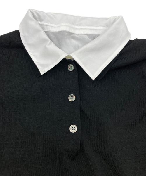 UNITED ARROWS TOKYO（ユナイテッドアローズトウキョウ）UNITED ARROWS TOKYO (ユナイテッドアローズトウキョウ) ポロコンビ 4WAY ニット ホワイト×ブラック サイズ:FREEの古着・服飾アイテム