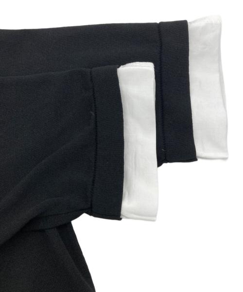 UNITED ARROWS TOKYO（ユナイテッドアローズトウキョウ）UNITED ARROWS TOKYO (ユナイテッドアローズトウキョウ) ポロコンビ 4WAY ニット ホワイト×ブラック サイズ:FREEの古着・服飾アイテム